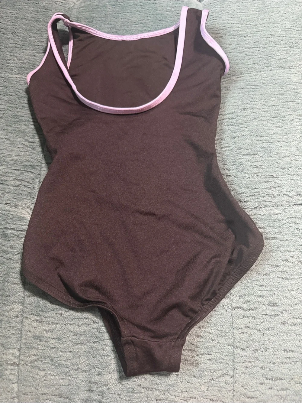 Capezio Black Dance Leotard with Lavender Trim M/CH Medium Child
